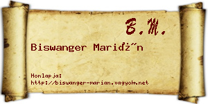 Biswanger Marián névjegykártya